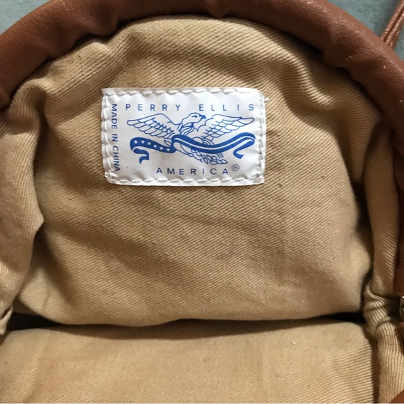 Vintage America PERRY ELLIS brown “shell” style crossbody leather bag - Picture 6 of 7